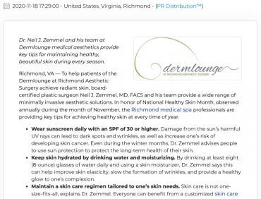 Dermlounge medical spa in Richmond, VA provides 5 skin care tips for National Healthy Skin Month.
