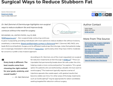 Dr. Neil Zemmel explains non-surgical treatments that can help reduce stubborn fat and enhance body contours without surgery.